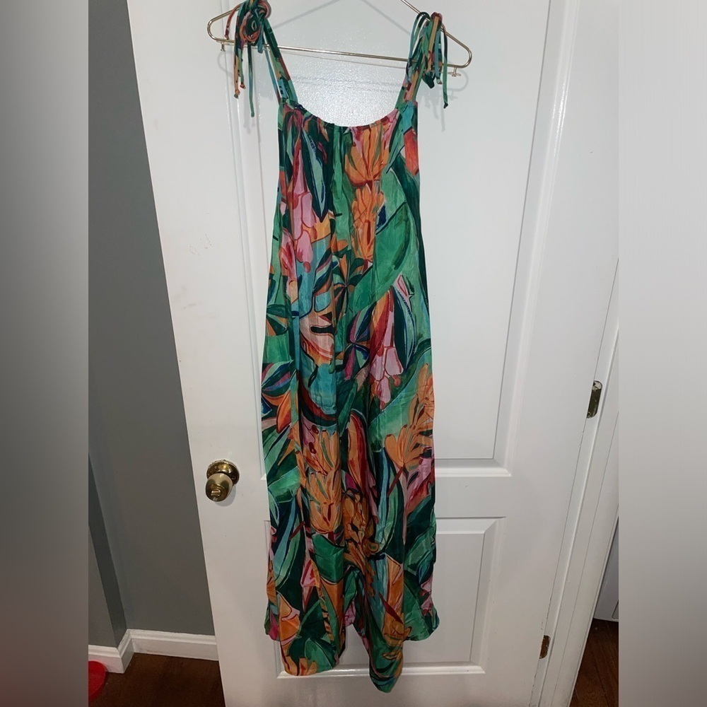 New! Farm Rio Multicolor Banana Foliage Midi Dress ๐๐บ XS NWT! - Picture 15 of 16